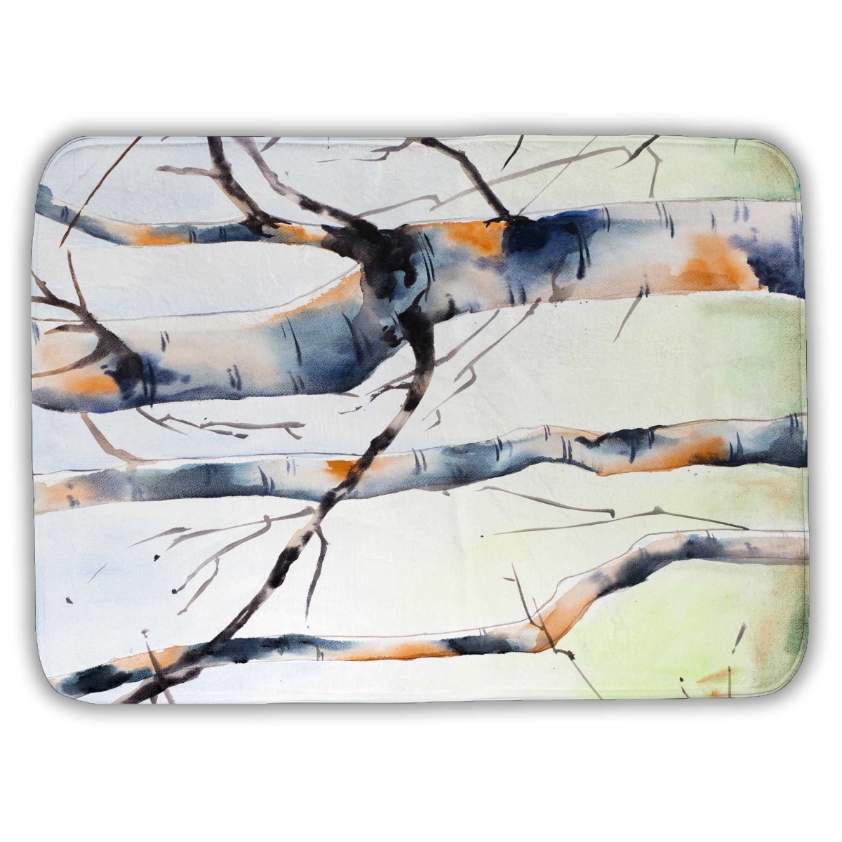 C1BM1724Y54L4E 17 x 24 in. Three Small Birch Trees Bath Mat - Orange Trees Home Decor