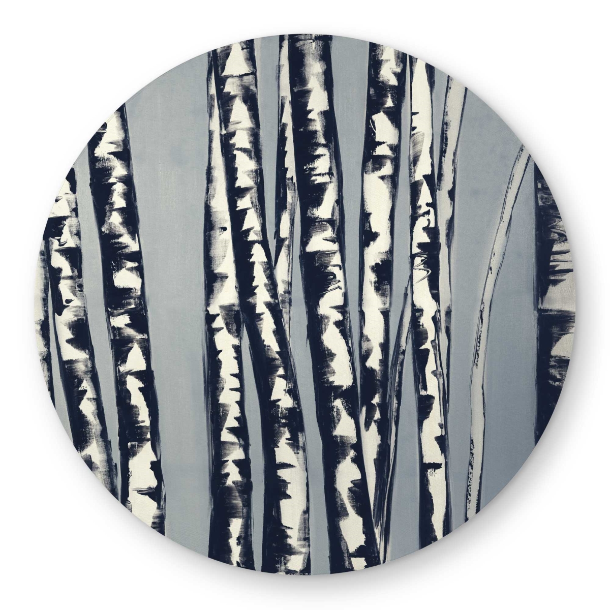 C1COAR55M2FOJM 5 x 5 ft. Abstract Birch Forest - Blue Trees Round Outdoor Area Rug