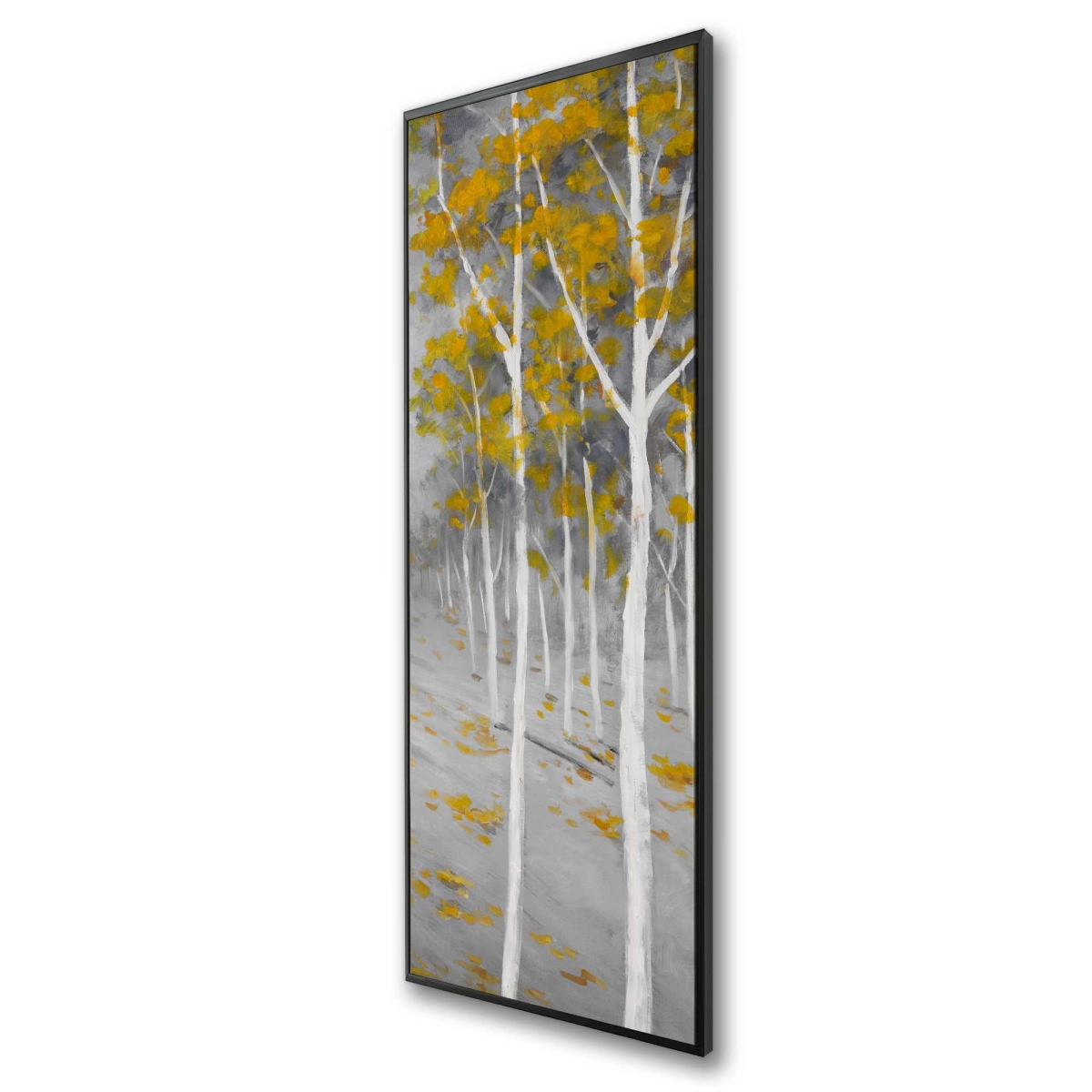 C1FC1648L6NPW3 16 x 48 in. Birch Forest - Yellow Framed Canvas for Home Decor