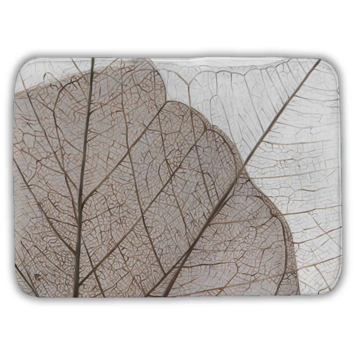 C1BM17247UOIXO 17 x 24 in. Translucent Dried Leaves Bath Mat - Hyperrealist Beige Decor