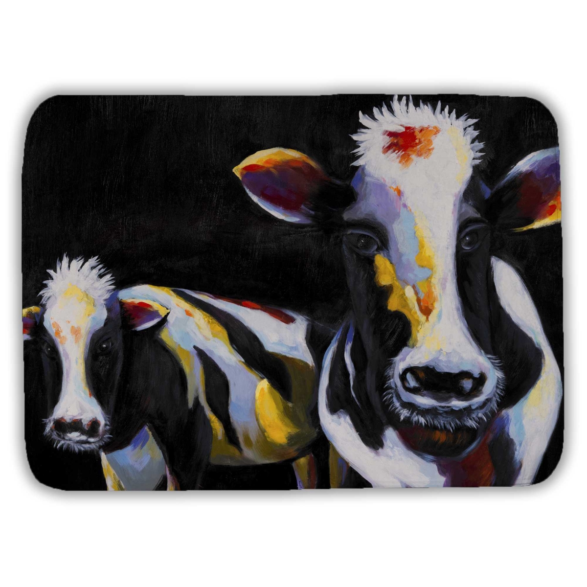 C1BM17246NFIB2 17 x 24 in. Two Funny Cows - Rustic Animals Bath Mat for Home Decor