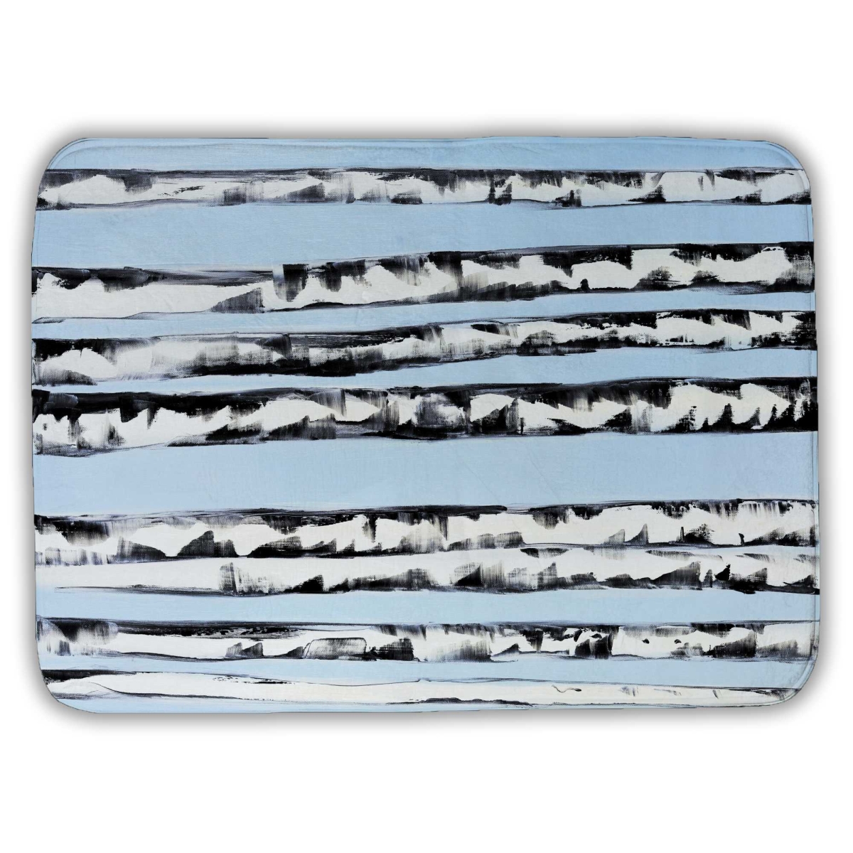 C1BM1724AFF6XS 17 x 24 in. Birches on a Blue Background - Modern Blue Bath Mat