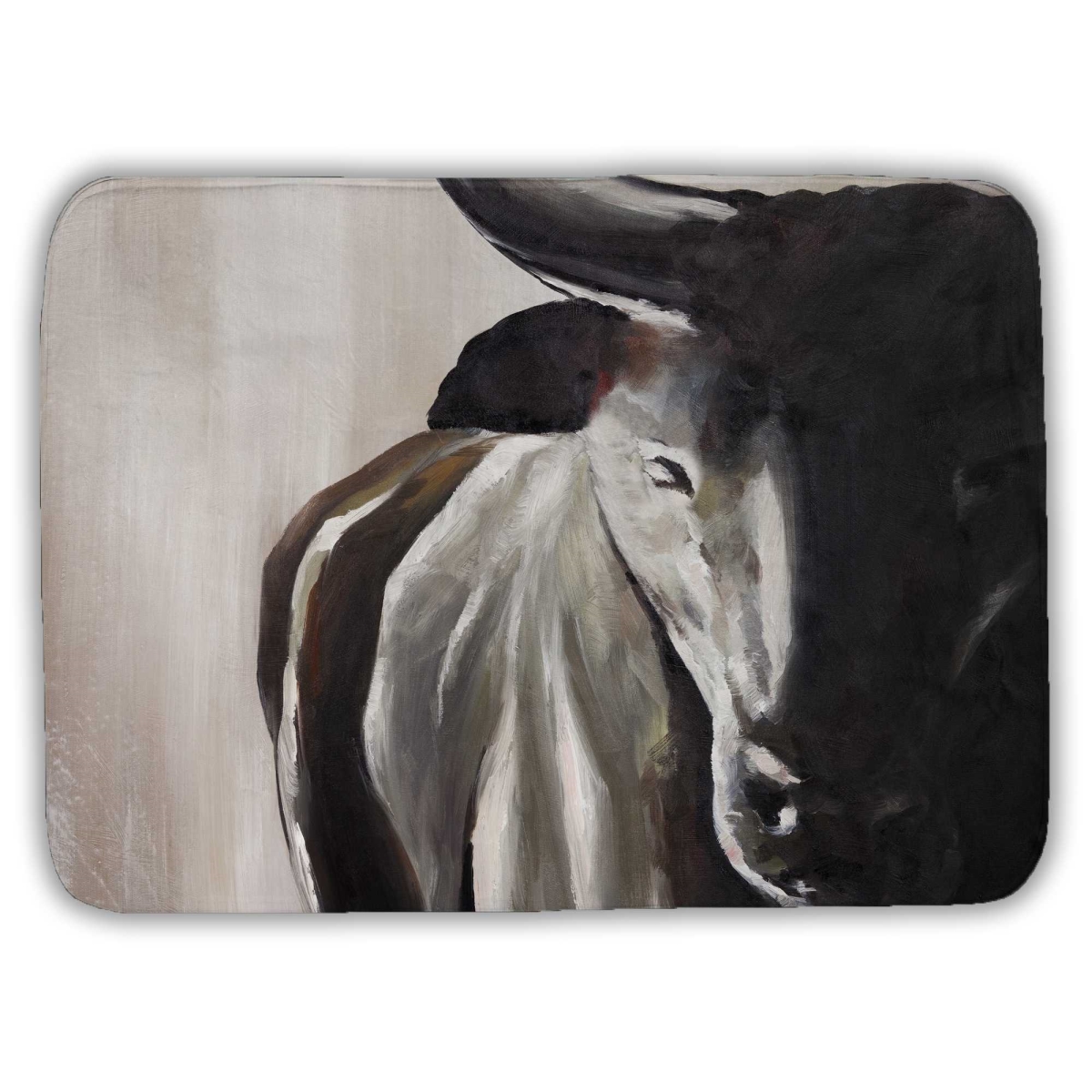 C1BM1724BARX5Y 17 x 24 in. Bull Head Front View Bath Mat - Rustic Beige Home Decor
