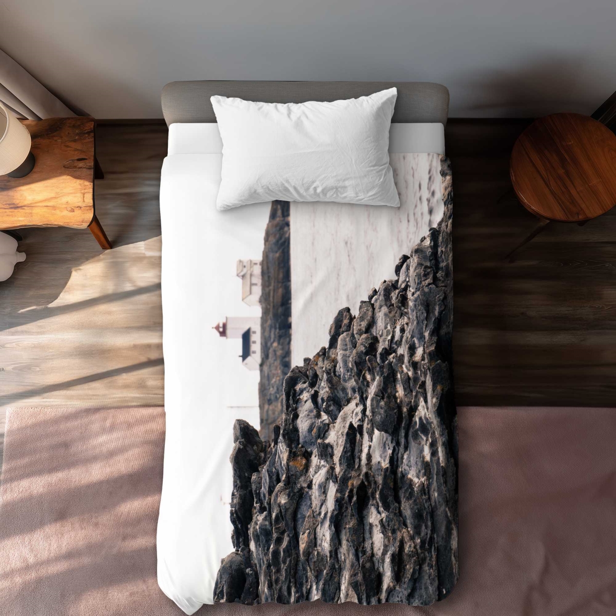 C1DCTXLWUQCG3M Explore Beige Beach Twin Size Extra Long Duvet Cover - Stylish Home Decor