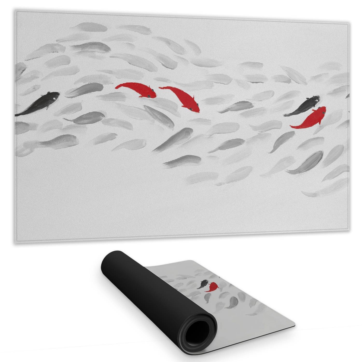 C1DM1424U1BNZP 14 x 24 in. Swimming Fish Wave - Aquatic Animals Gaming Desk Mat for Decor