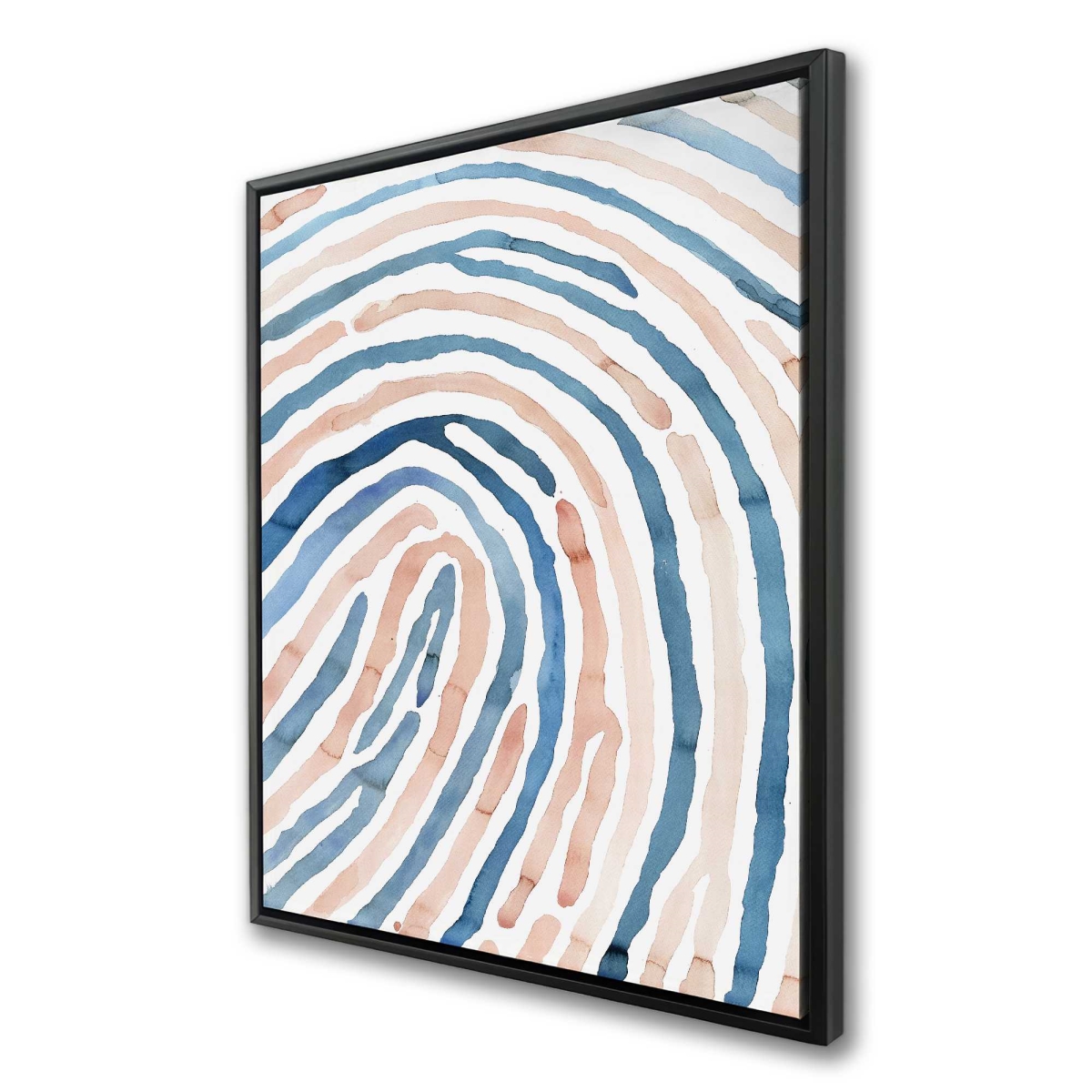 C1FC3648RHDBZW 36 x 48 in. Fingerprint - Orange Framed Canvas for Bathroom Decor