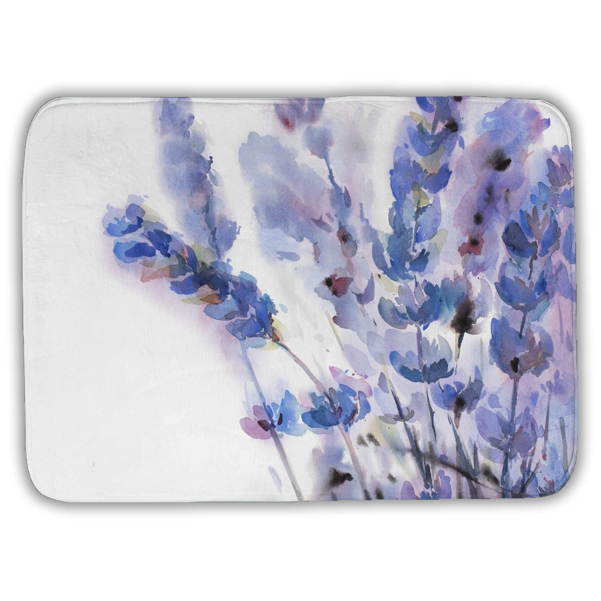 C1BM17245Z162V 17 x 24 in. Watercolor Lavender Flowers Bath Mat - Purple Home Decor