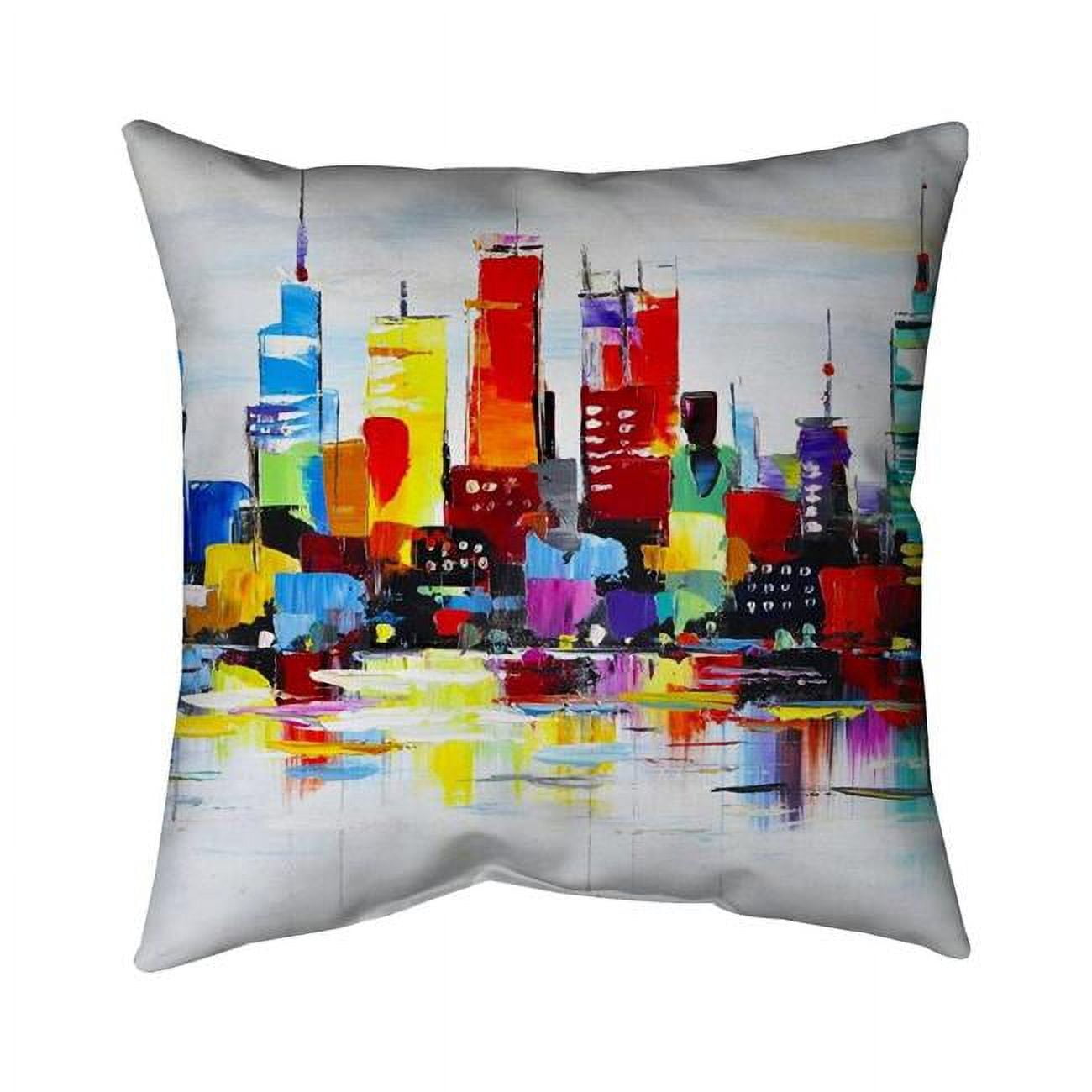 20 x 20 in. Abstract & Colorful City-Double Sided Print Indoor Pillow