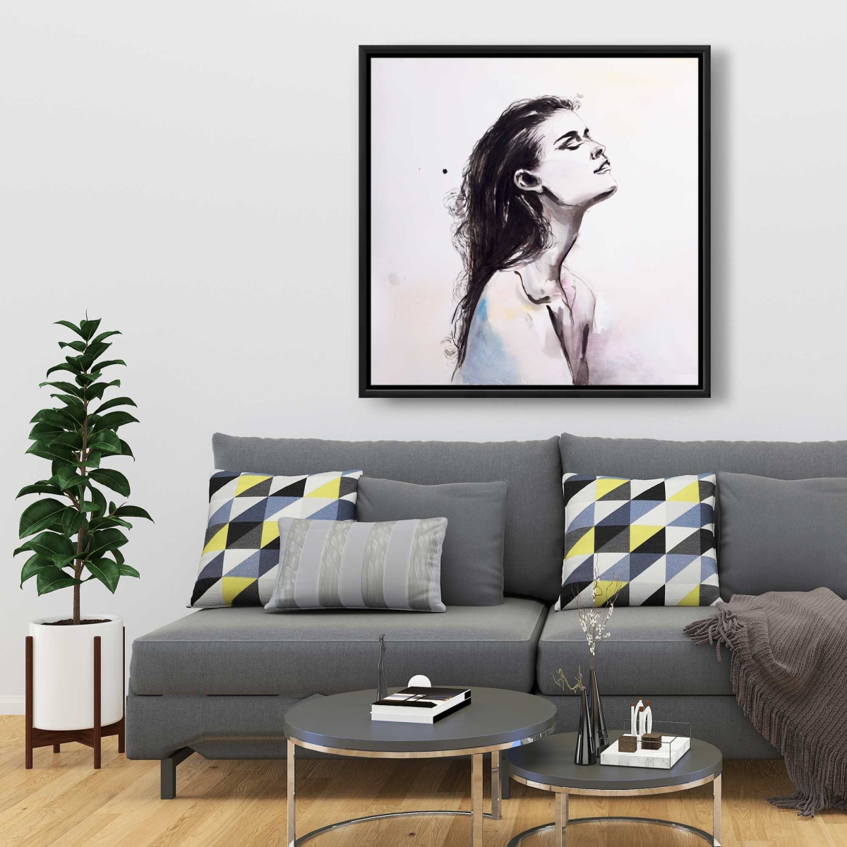 C1FC3636GB929V 36 x 36 in. Bare Skin - Beauty Figurative Framed Canvas for Home Decor