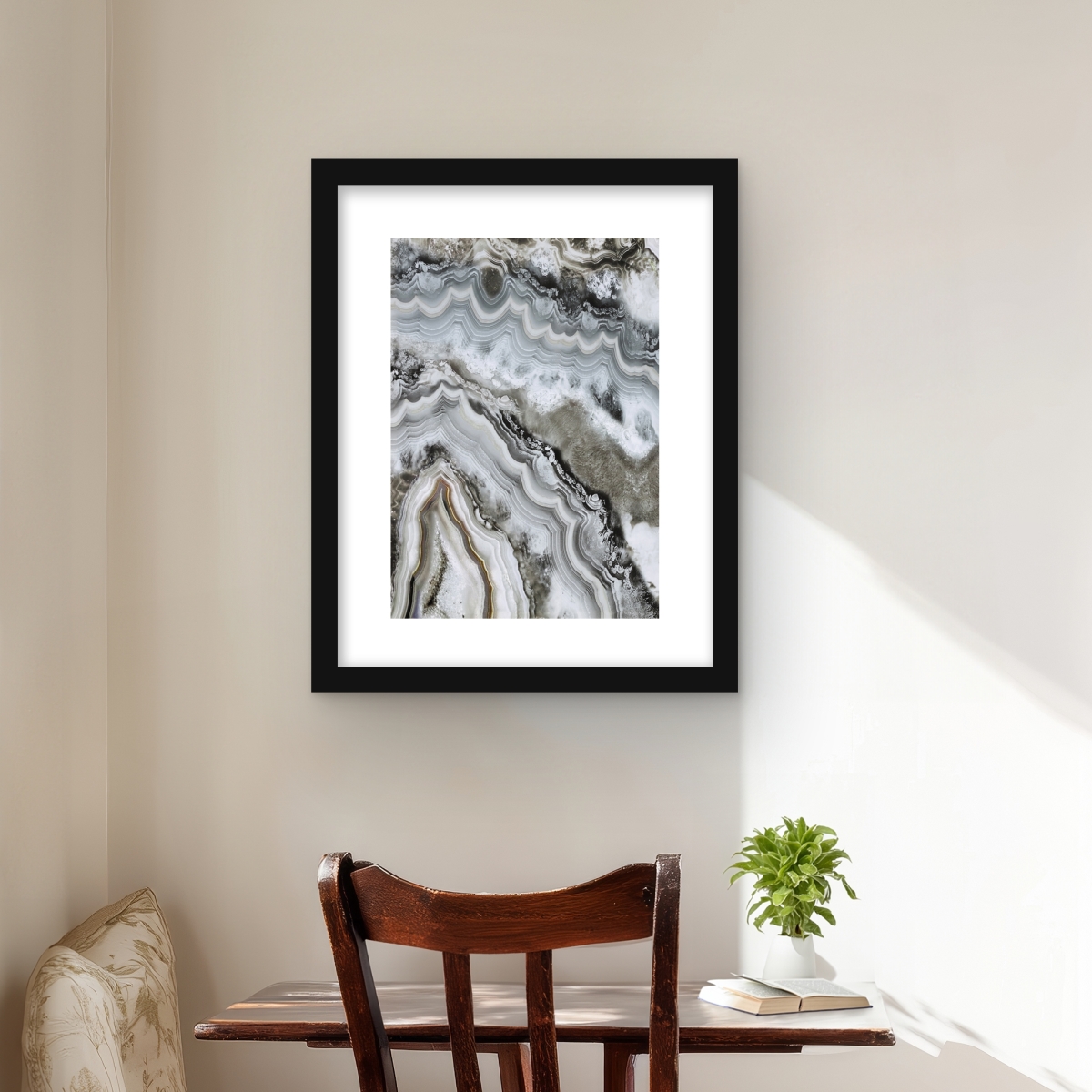C1FM1620J8EYHS 16 x 20 in. Abstract Geode - Hyperrealist Framed Print Wall Art for Home Decor