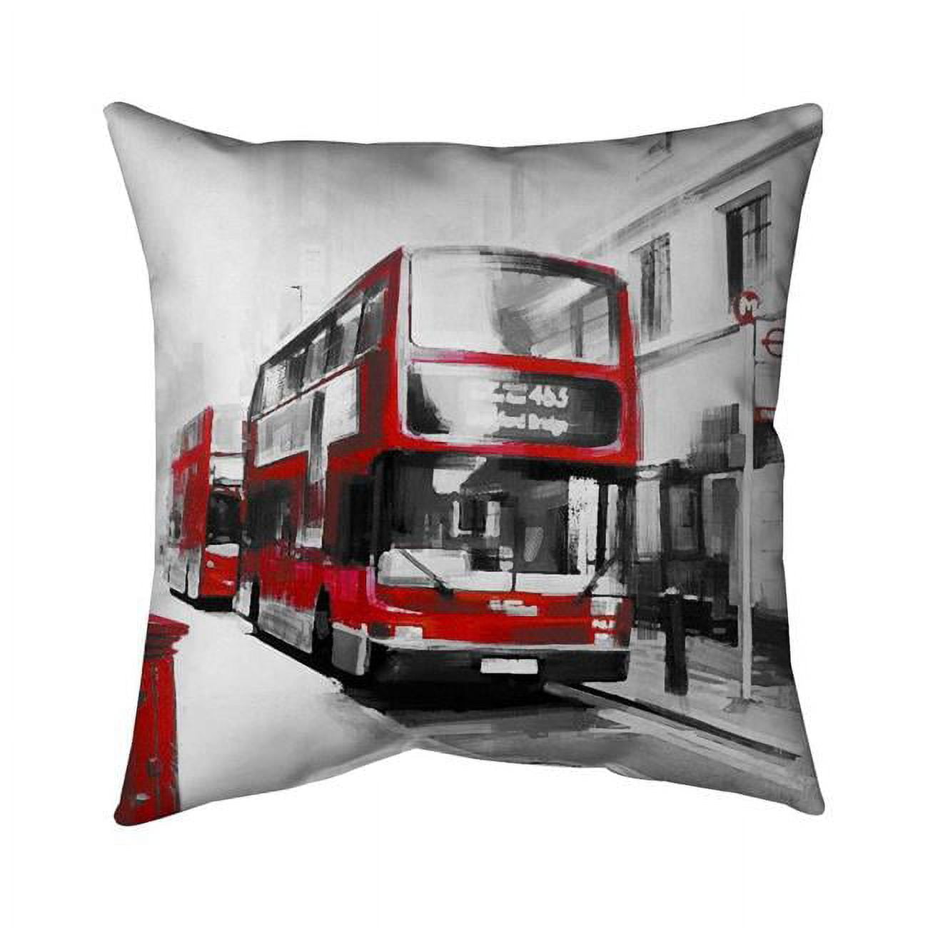 20 x 20 in. Red Bus Londoner-Double Sided Print Indoor Pillow
