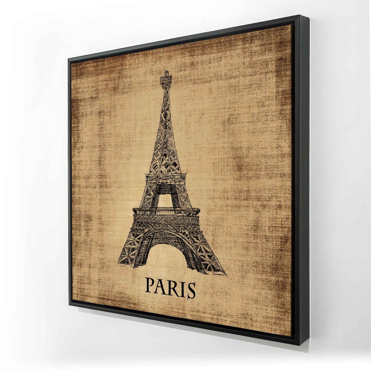 C1FC24249MG8OZ 24 x 24 in. Eiffel Tower Illustration - Framed Canvas Home Decor Art