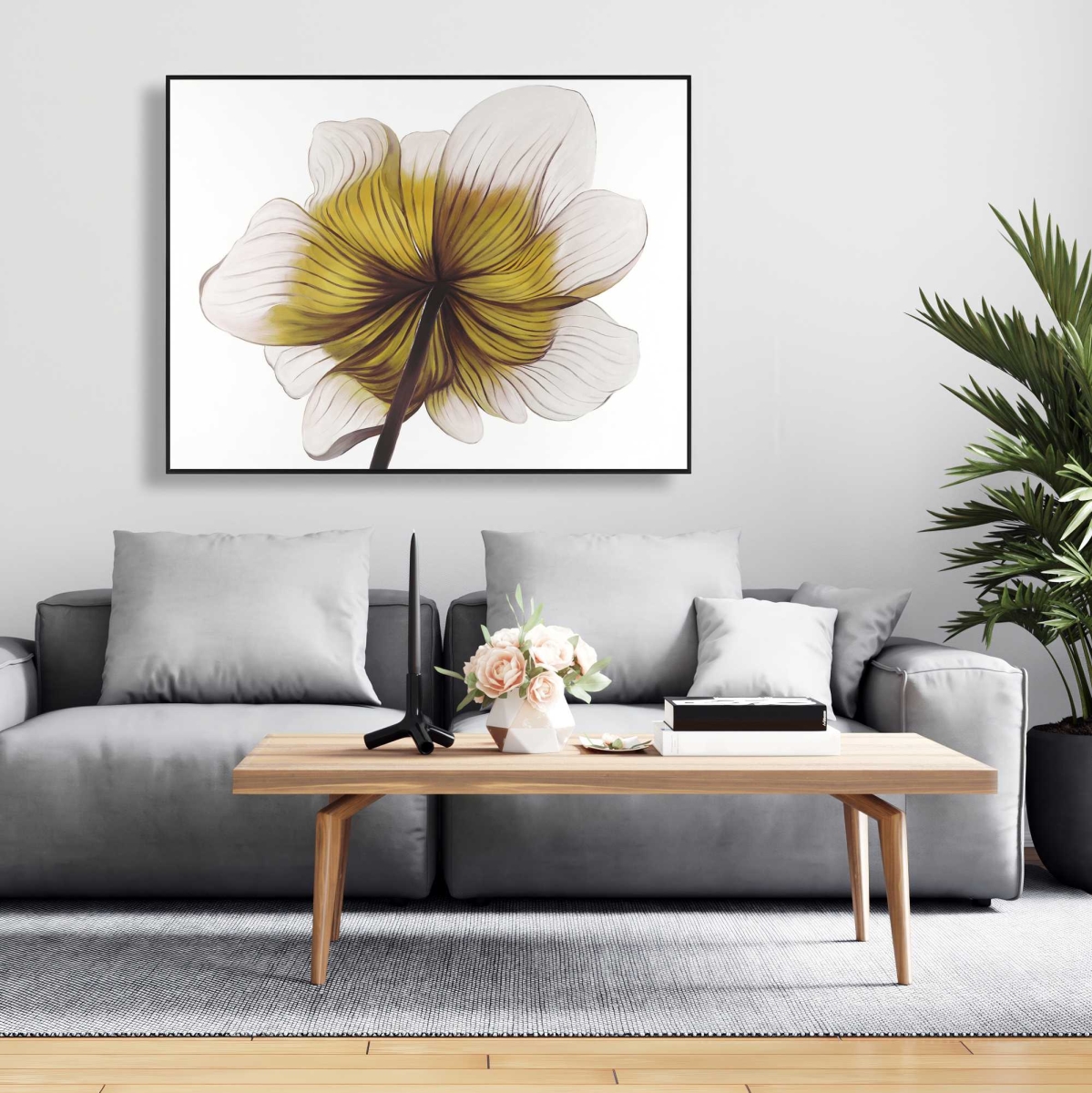 C1FC3648CK3UIN 36 x 48 in. Beautiful Anemone Yellow Flower - Kitchen Flowers Canvas