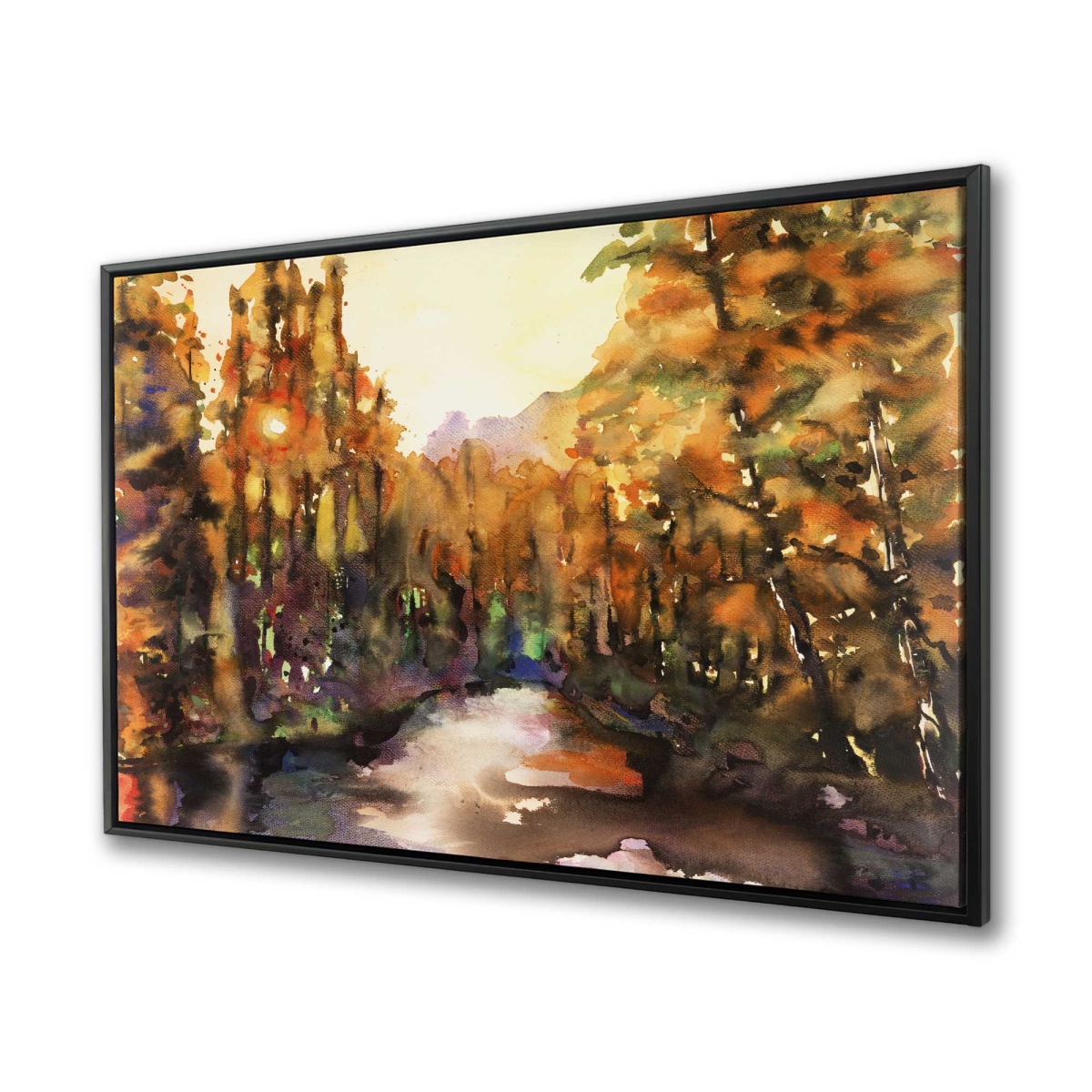 C1FC3648GUFT3A 36 x 48 in. Merced River - Orange Framed Canvas Landscape for Home Decor
