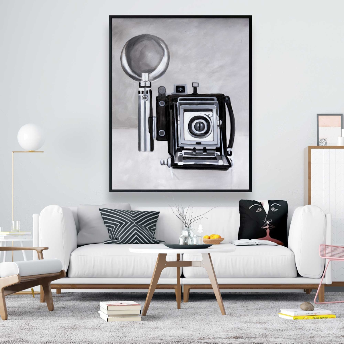 C1FC48601CVU4P 48 x 60 in. Antique Camera - Gray Miscellaneous Framed Canvas Home Decor