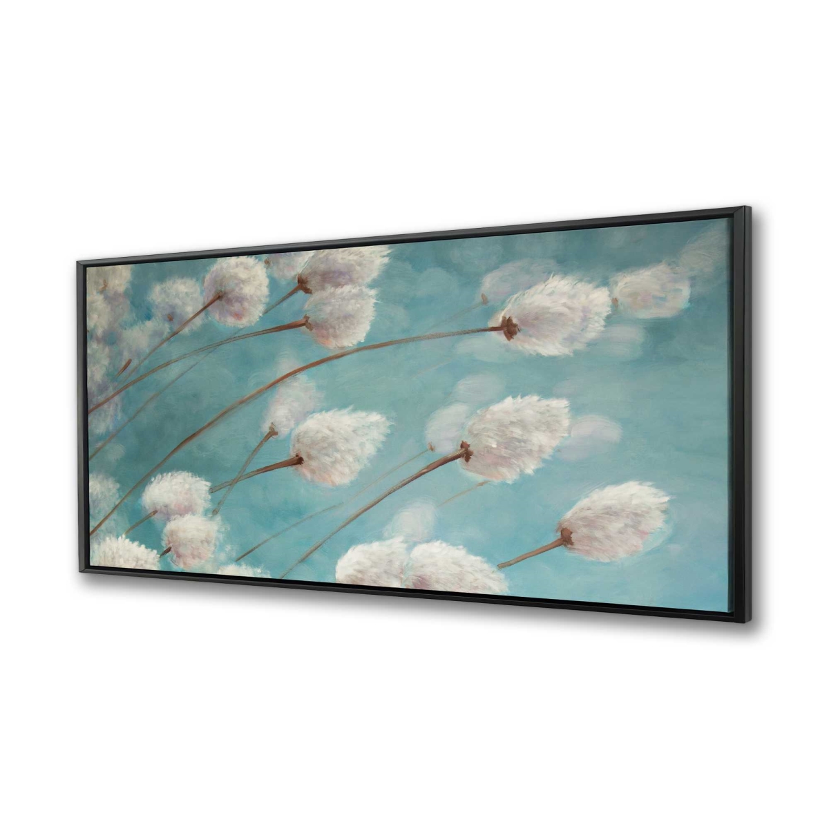 C1FC2448EQB48Y 24 x 48 in. Cotton Grass Plants in the Wind - White Romantic Canvas