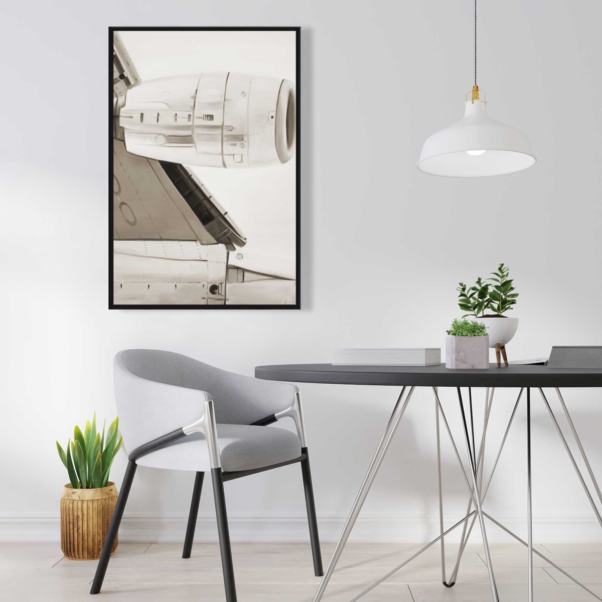 C1FC2436UP5AT2 24 x 36 in. Underside Beige Transportation Framed Canvas for Home Decor