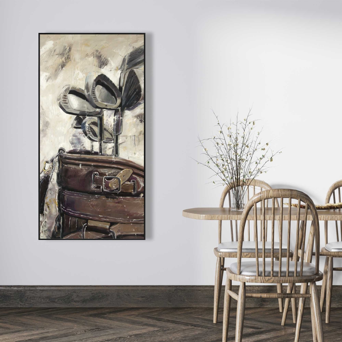 C1FC2448JDPX64 24 x 48 in. Vintage Sticks & Golf Bag - Framed Canvas Home Decor
