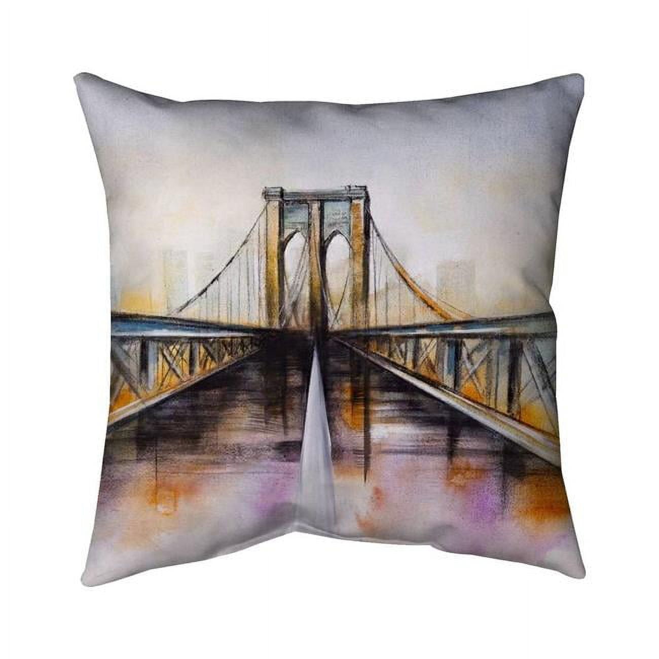 20 x 20 in. Colorful Brooklyn Bridge-Double Sided Print Indoor Pillow