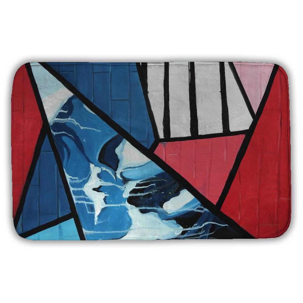 5930-3421-AB75 21 x 34 in. Diagonal Unity - Pop Art Shapes Bath Mat for Home Decor