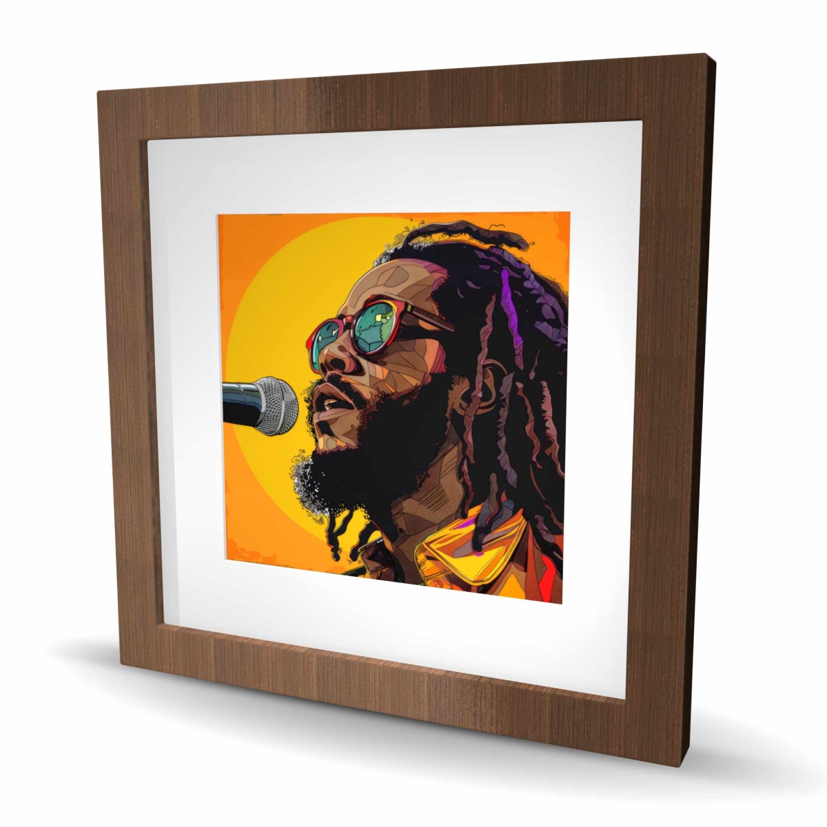 C1FM1616AA7KDX 16 x 16 in. Sing - Orange Framed Matted Print Wall Art - Home Decor Art Piece
