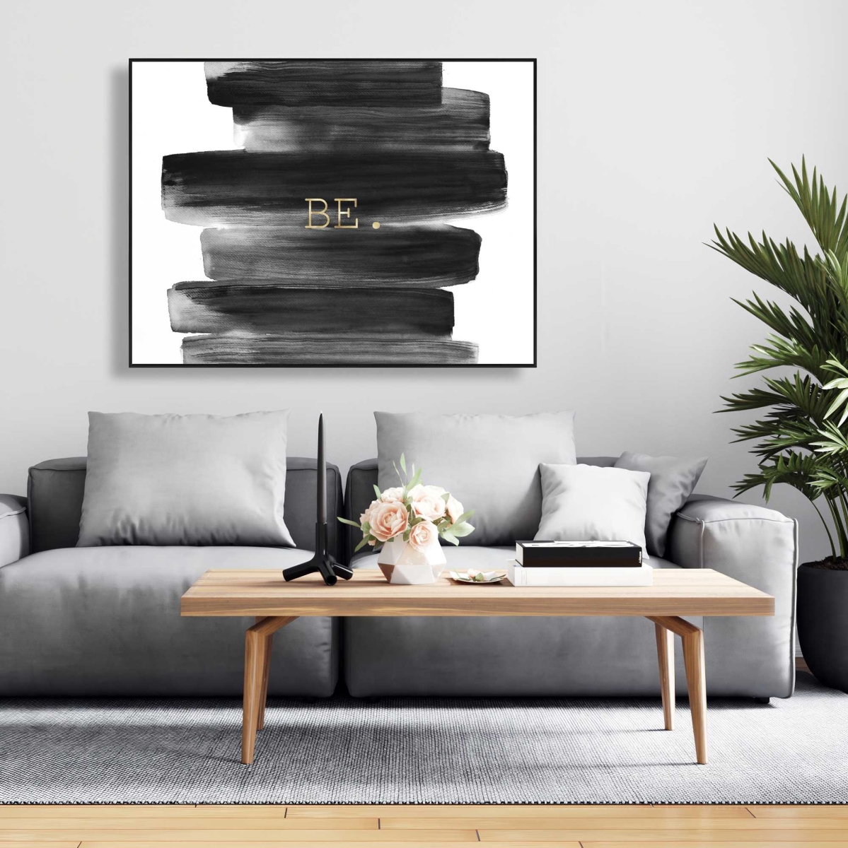 C1FC3648M1KS4E 36 x 48 in. Be. Motivational Quotes White Framed Canvas for Home Decor
