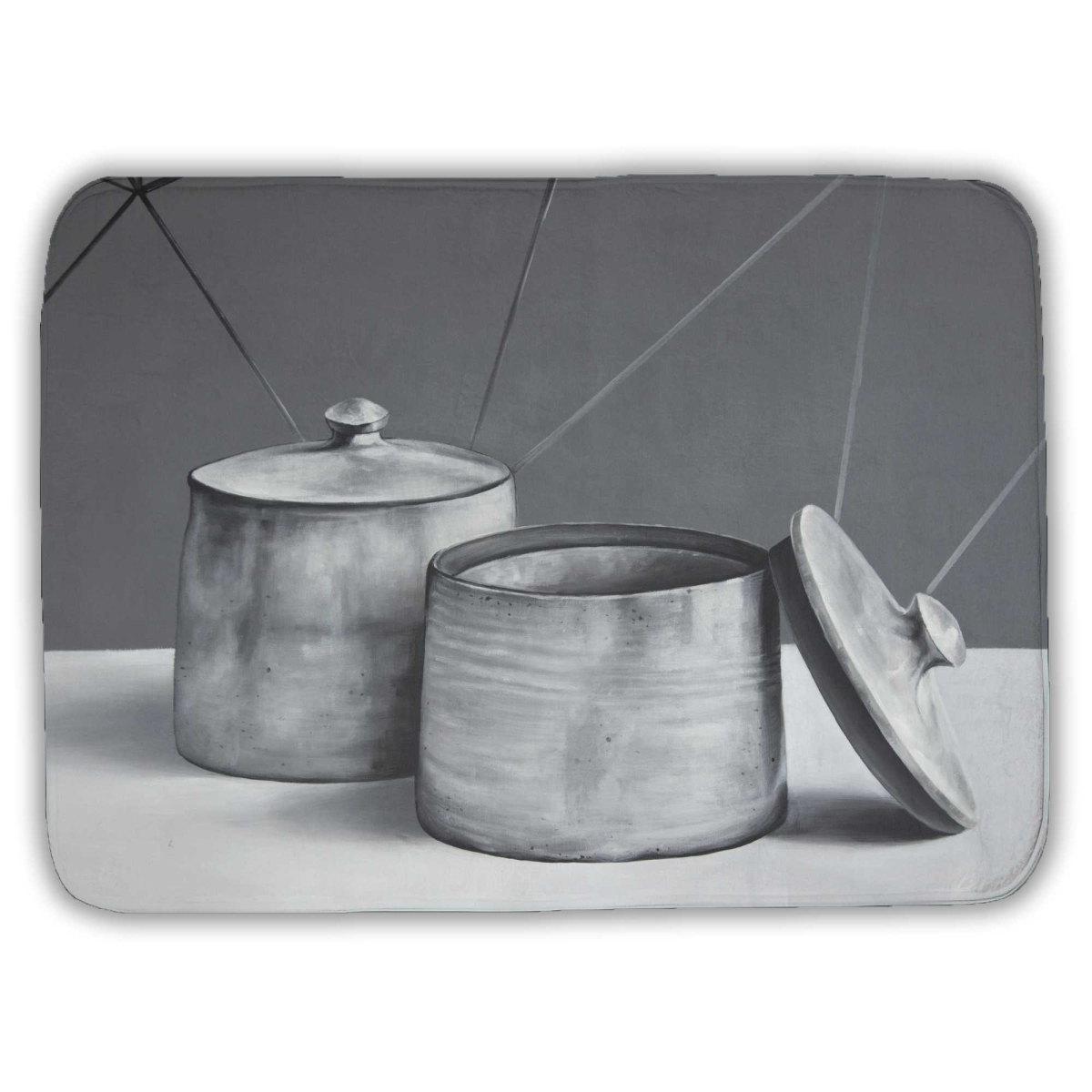 C1BM1724EZ3EQ2 17 x 24 in. Old Pot with Lid - Kitchen White Bath Mat for Home Decor