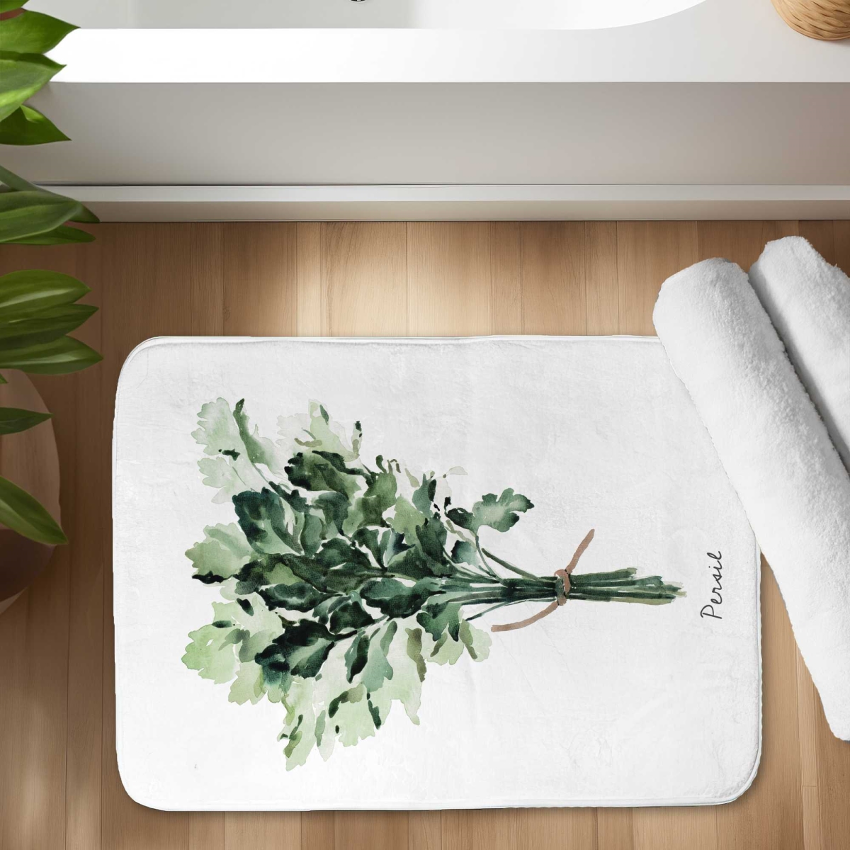 C1BM1724IYM6OX 17 x 24 in. Tied Up Persil Bundle - Green Kitchen Bath Mat for Decor