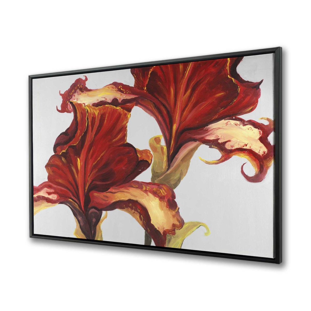 C1FC3648LXLE3N 36 x 48 in. Lilies with Fall Colors - Romantic Red Framed Canvas Decor