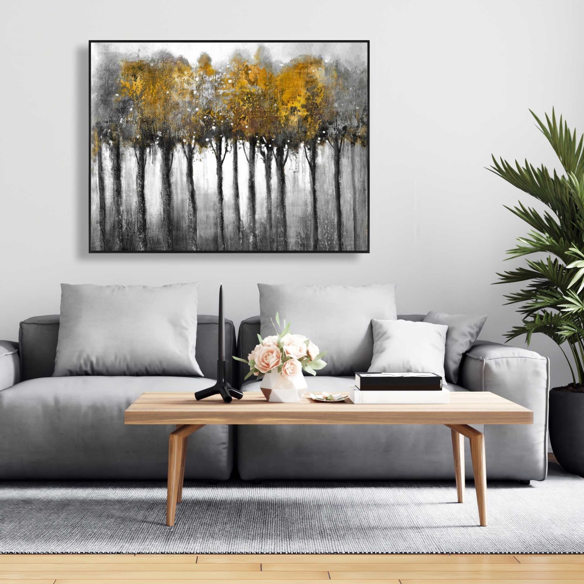 C1FC3648SIT7QP 36 x 48 in. Illuminated Forest - Living Room Trees Framed Canvas Decor