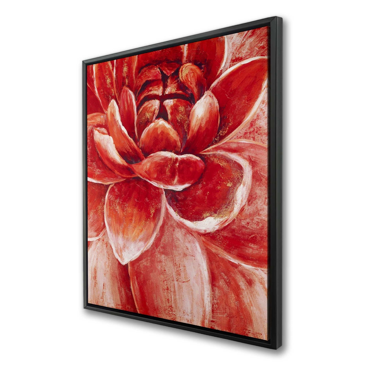 C1FC3648TICR7C 36 x 48 in. Red Chrysanthemum - Framed Botanical Canvas for Home Decor