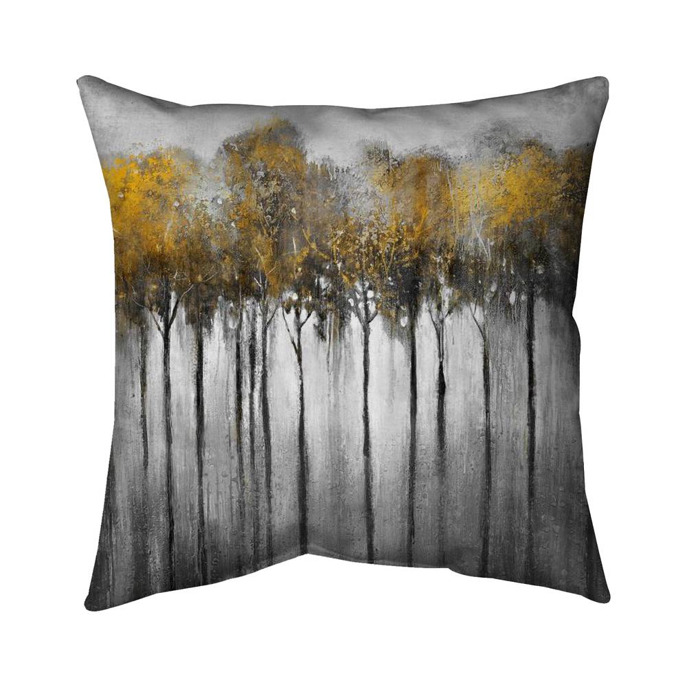 5543-2626-LA11-2 26 x 26 in. Abstract Yellow Forest - Trees Office Poly Twill Throw Decor