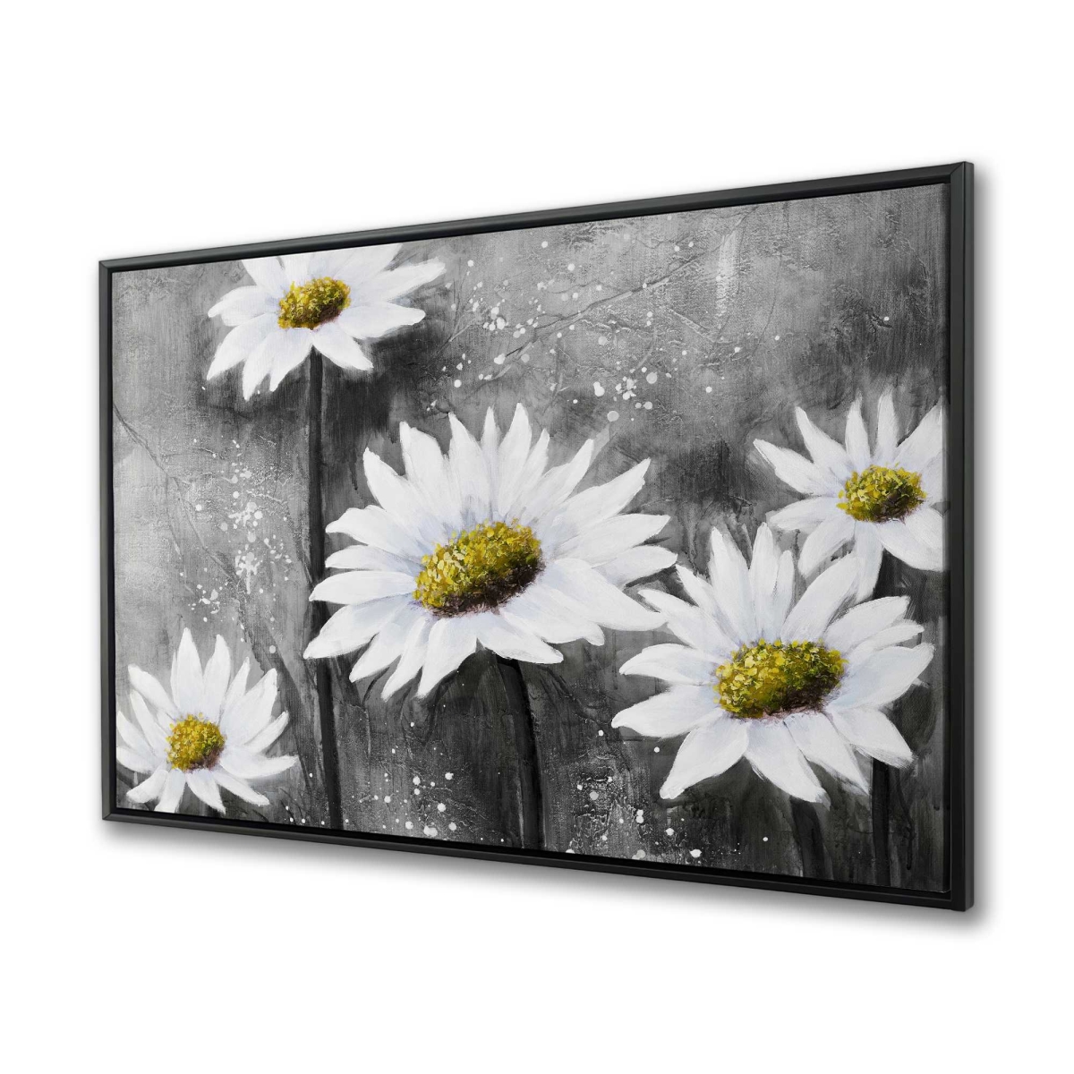 C1FC36488A0QVT 36 x 48 in. Daisies - White American Framed Canvas for Home Decor
