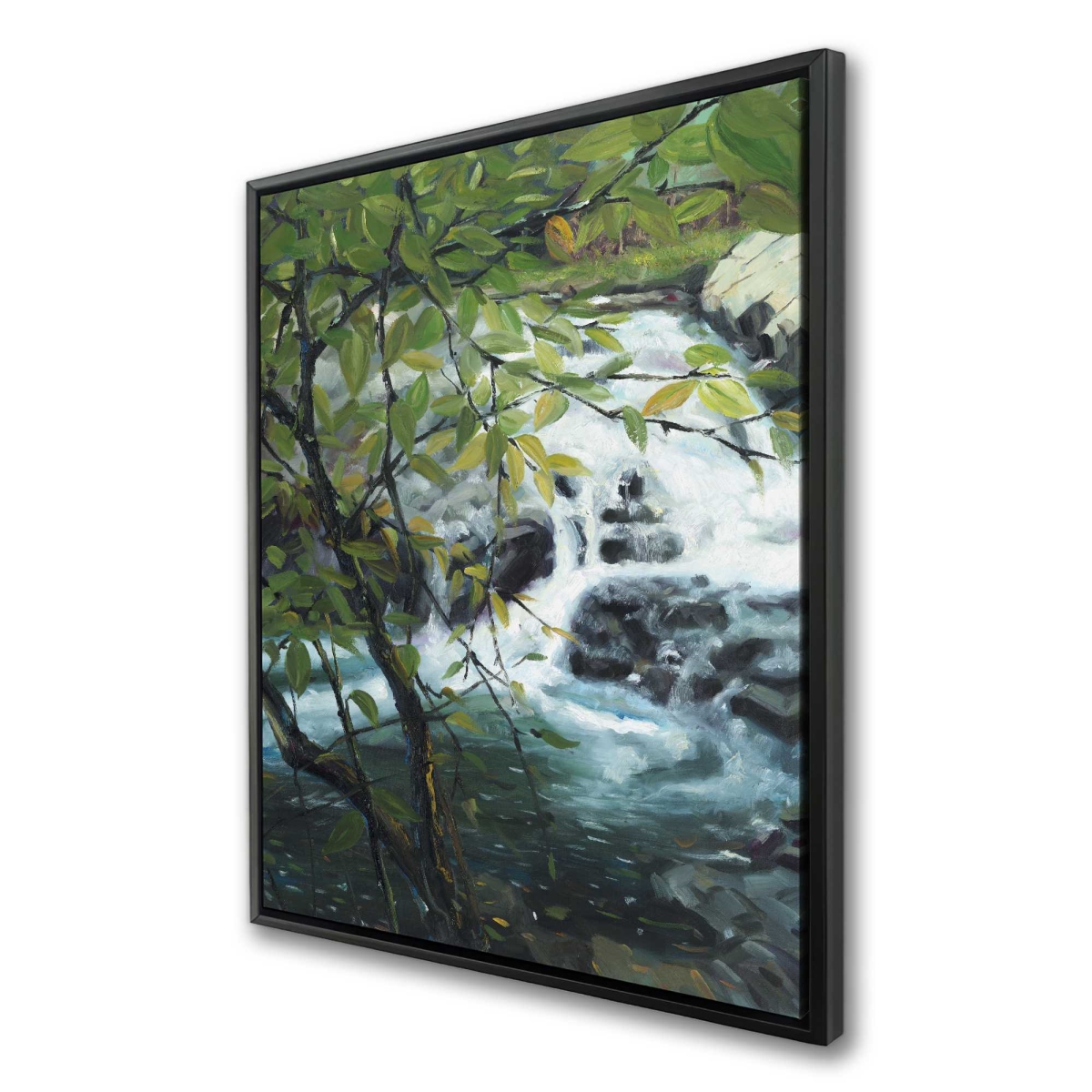 C1FC36488LN9IN 36 x 48 in. Peaceful Fall - Green Office Framed Canvas Home Decor