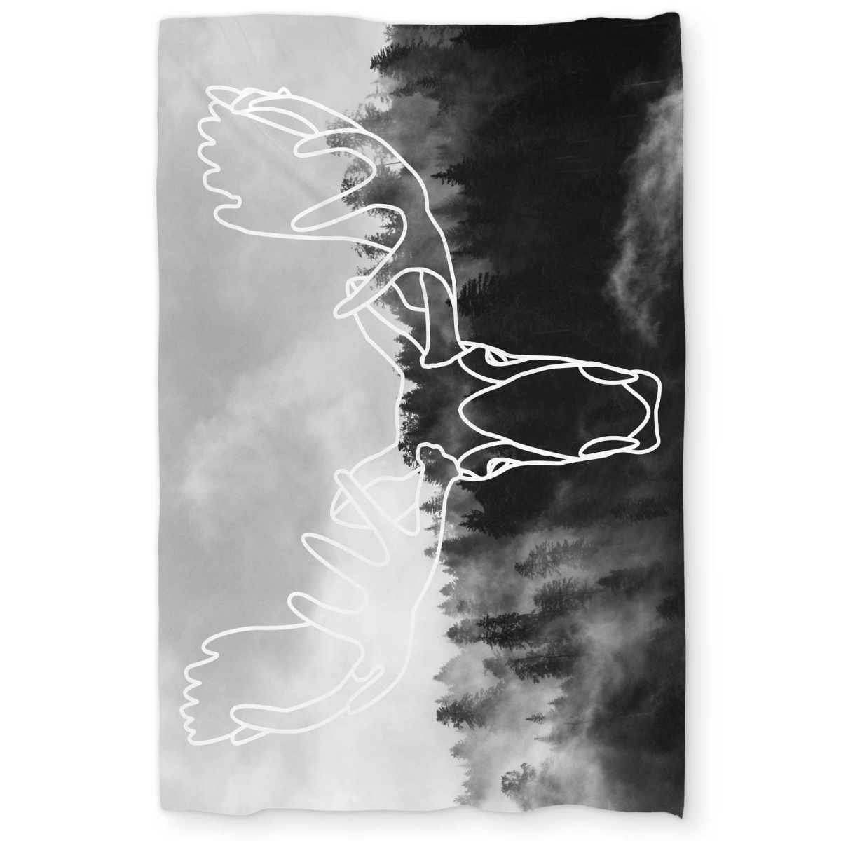 C1DCTXLW3YIDQZ Minimalist Moose Head Twin Size Extra Long Duvet Cover - Rustic Animals Decor