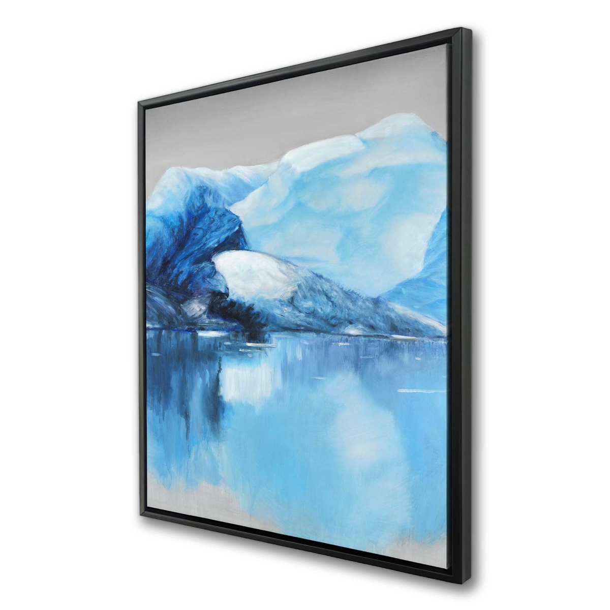 C1FC3648A4769C 36 x 48 in. Iceland Icebergs - Mountains White Framed Canvas Art for Home