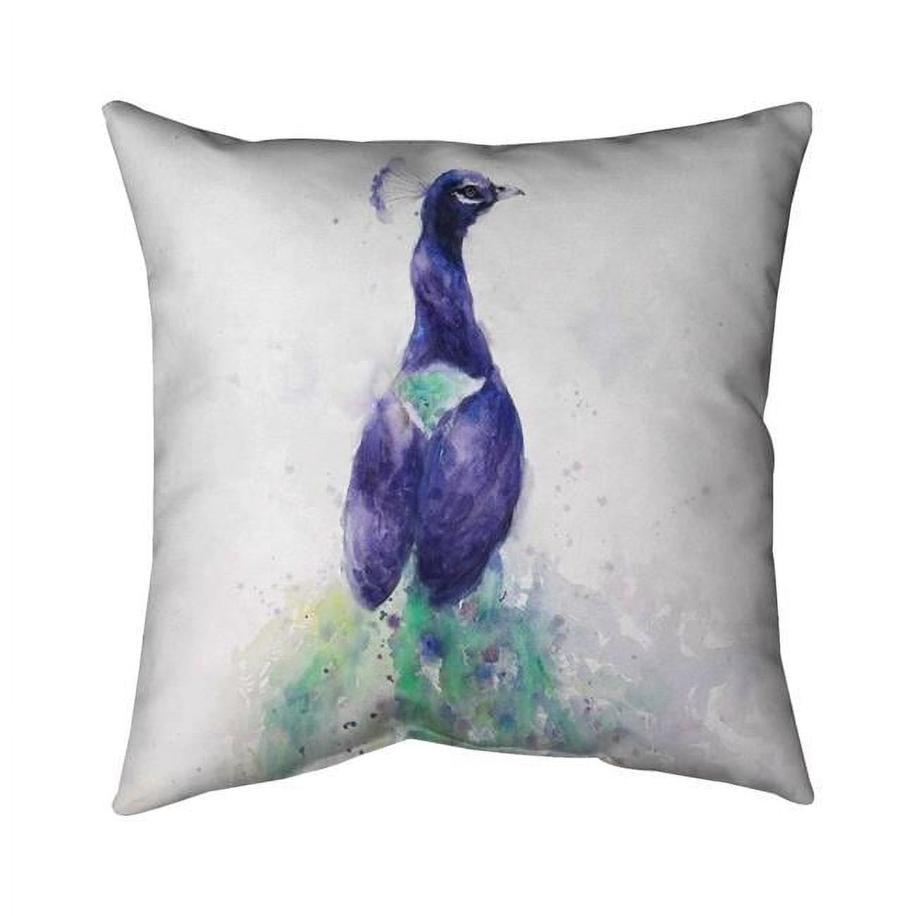 5541-1818-AN273 18 x 18 in. Graceful Peacock-Double Sided Print Indoor Pillow