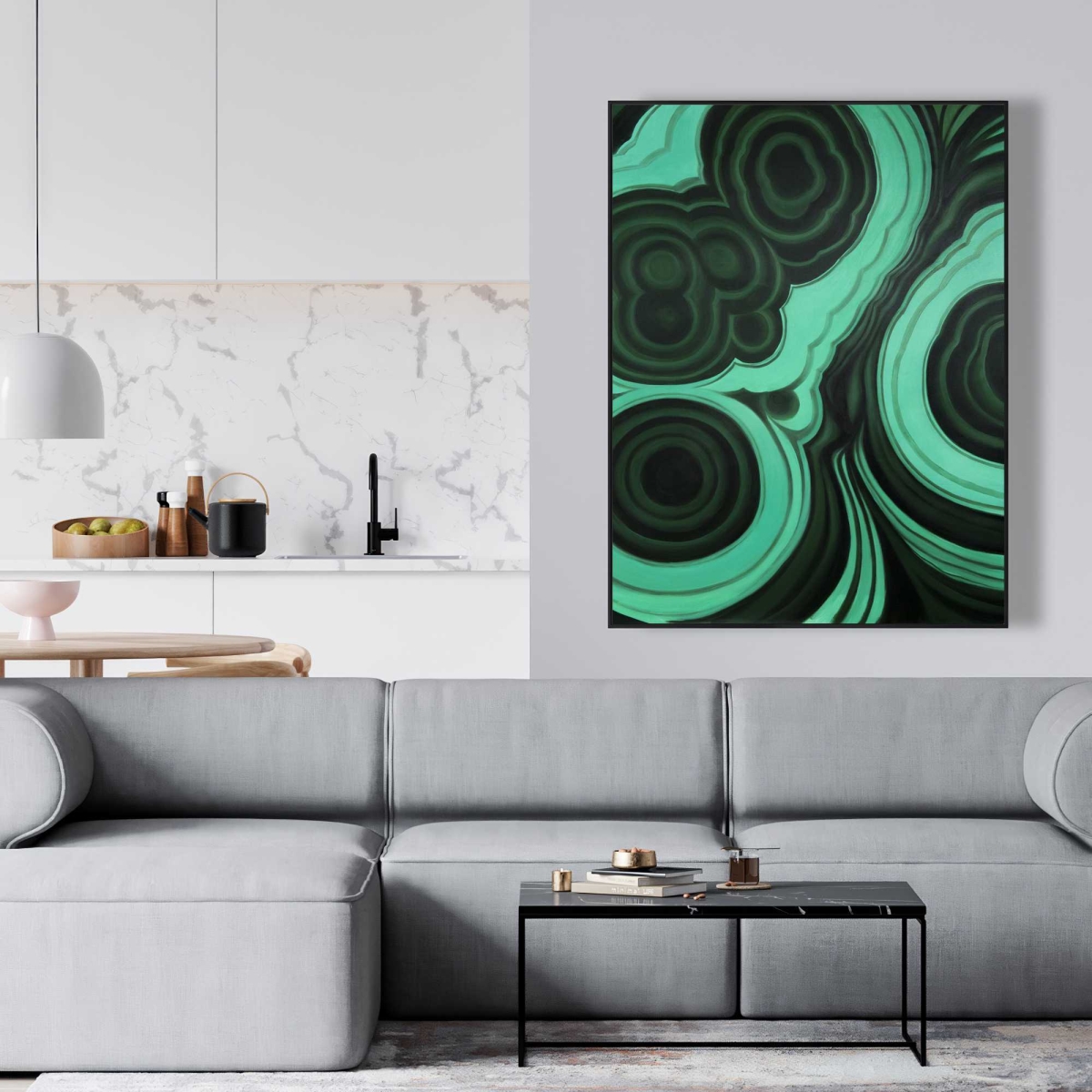 C1FC3648Y5PMBJ 36 x 48 in. Malachite Stone - Minerals Abstract Canvas Wall Art
