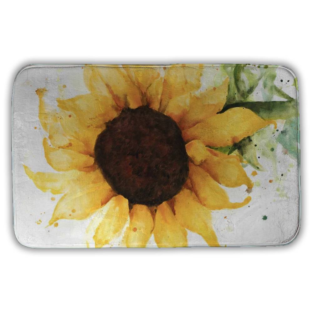 5930-3421-FL240 21 x 34 in. Sunflower Office Rustic Bath Mat - Home Decor Essential