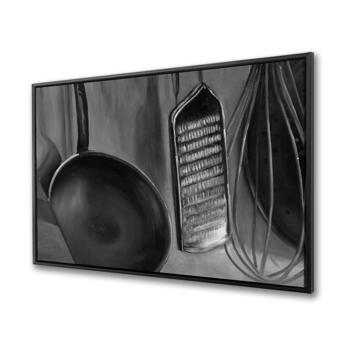 C1FC3648CKWB4O 36 x 48 in. Kitchen Tools for Chef - Monochrome Object Framed Canvas