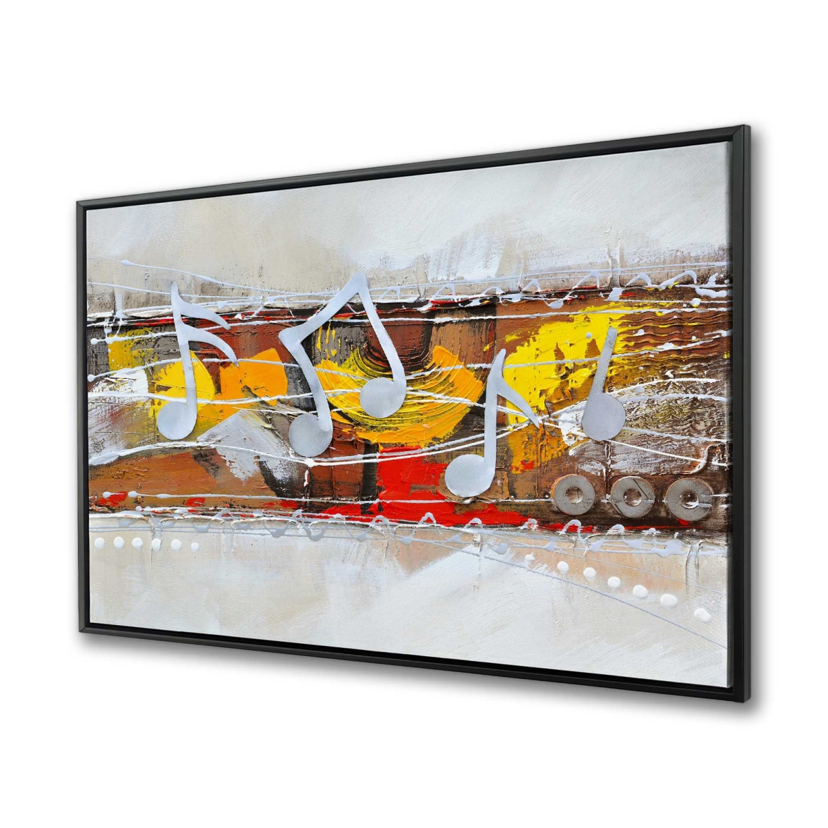 C1FC3648G23YI9 36 x 48 in. Harmony - Contemporary Yellow Framed Canvas for Home Decor