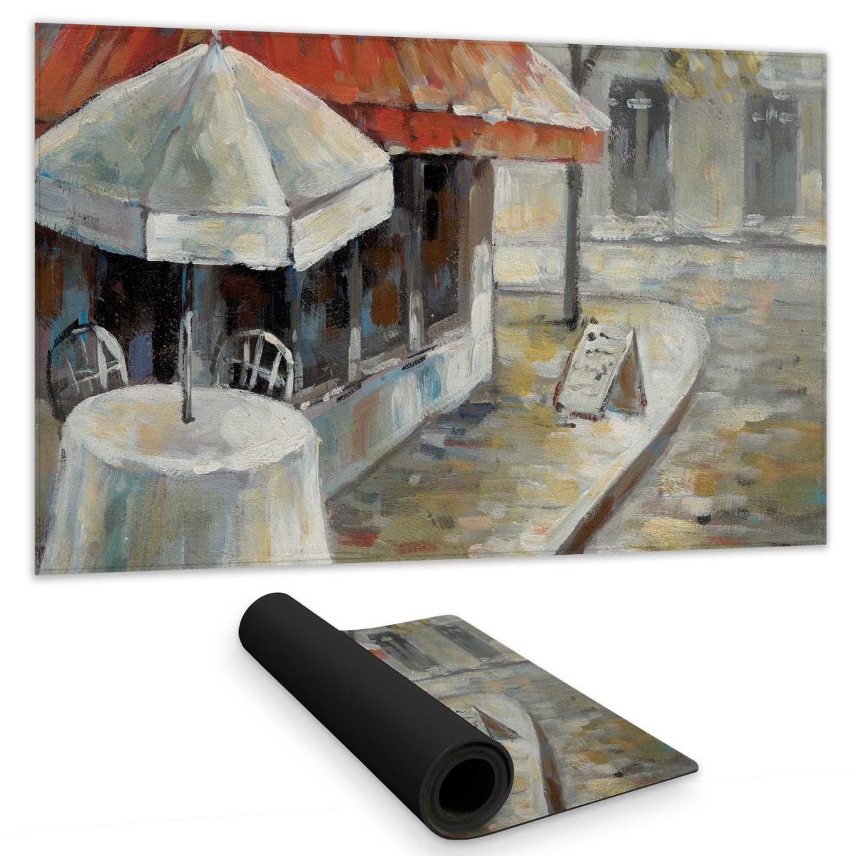 C1DM1424NTYWH4 14 x 24 in. Deserted & Sunny Street - Office Object Gaming Desk Mat - Decor