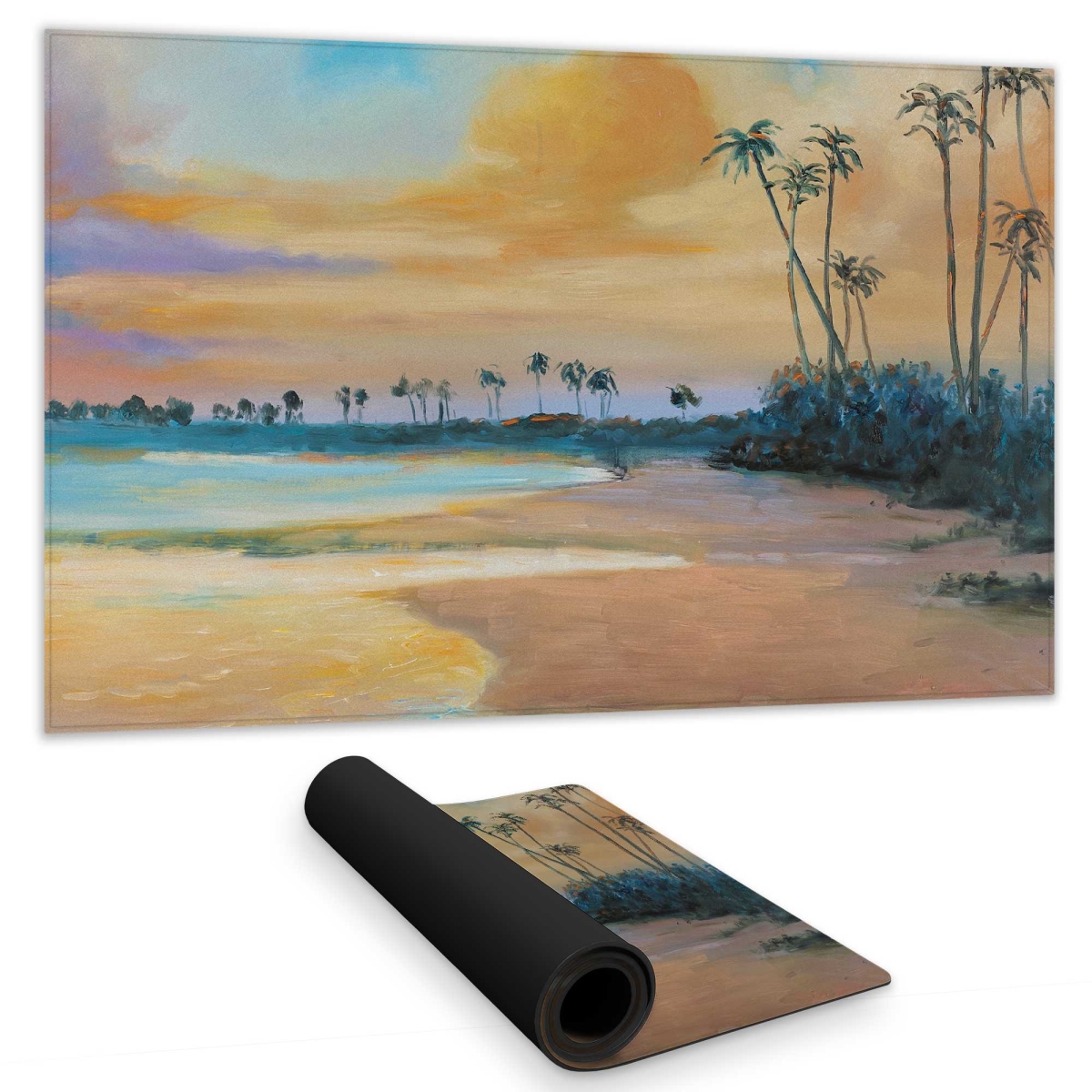 C1DM1424SF6CE1 14 x 24 in. Sunset by The Sea - Blue Waves Gaming Desk Mat for Home Decor