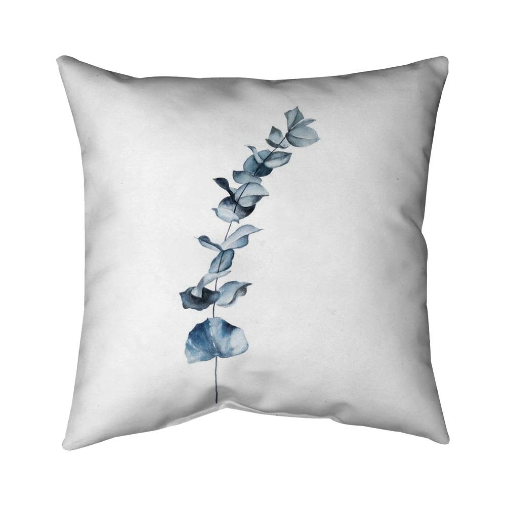 5543-2626-FL294 26 x 26 in. Eucalyptus Blue Leaves - Blue Bathroom Poly Twill Throw