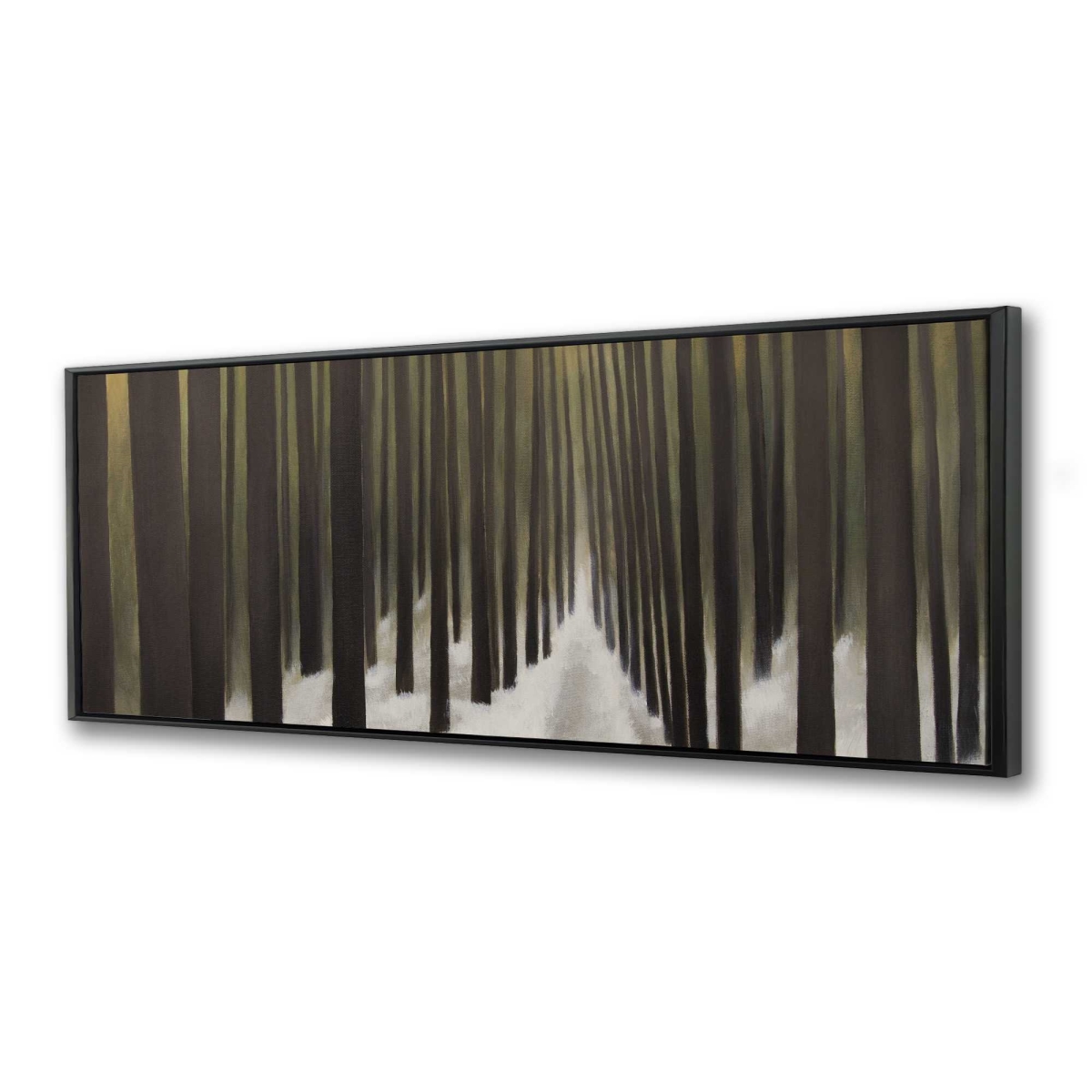 C1FC1648QZQM3E 16 x 48 in. Hiking in the Forest - Trees Office Framed Canvas for Decor
