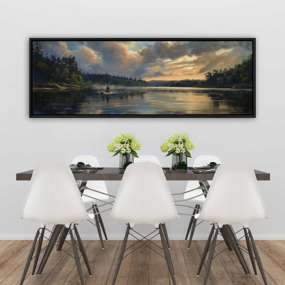 C1FC2060HVNUHH 20 x 60 in. Wide Open - White Framed Canvas Art for Home Decor