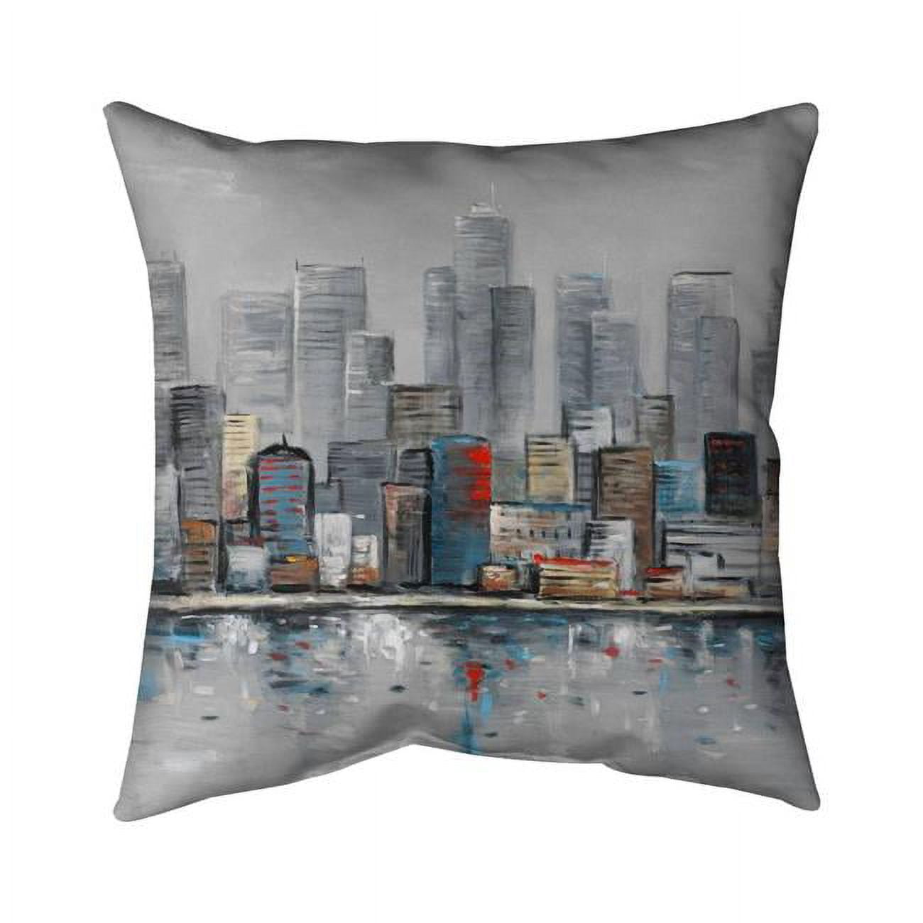 20 x 20 in. Abstract City Skyline-Double Sided Print Indoor Pillow