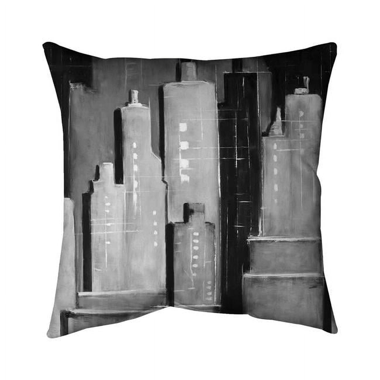 5541-2020-CI301 20 x 20 in. Abstract Black & White Buildings-Double Sided Print Indoor Pillow