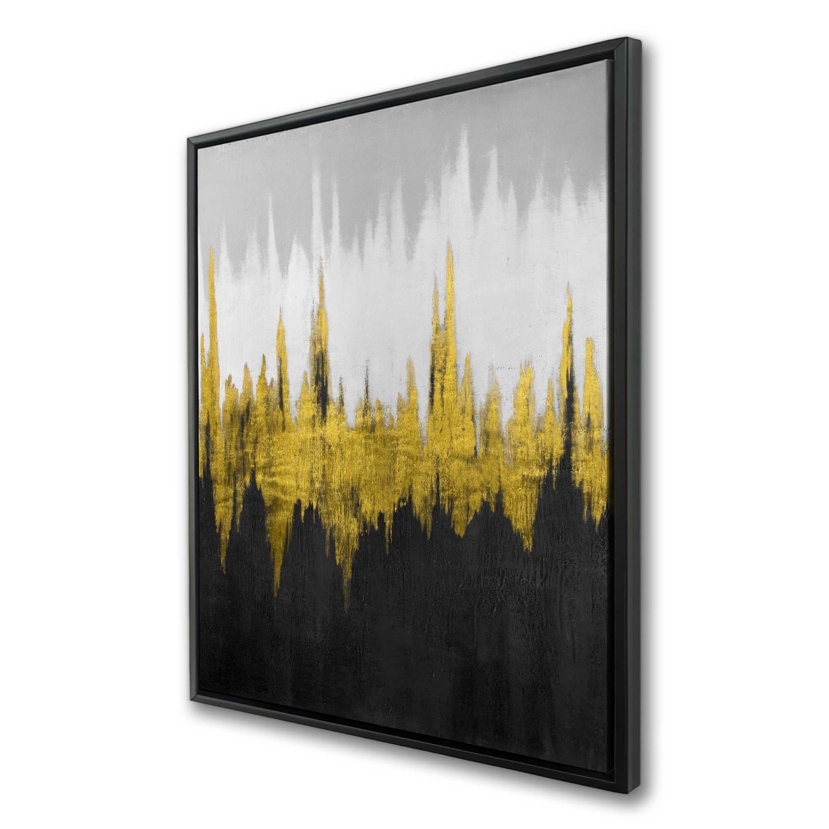 C1FC3648W80G64 36 x 48 in. Golden Zigzag - Abstract Bedroom Framed Canvas Decor