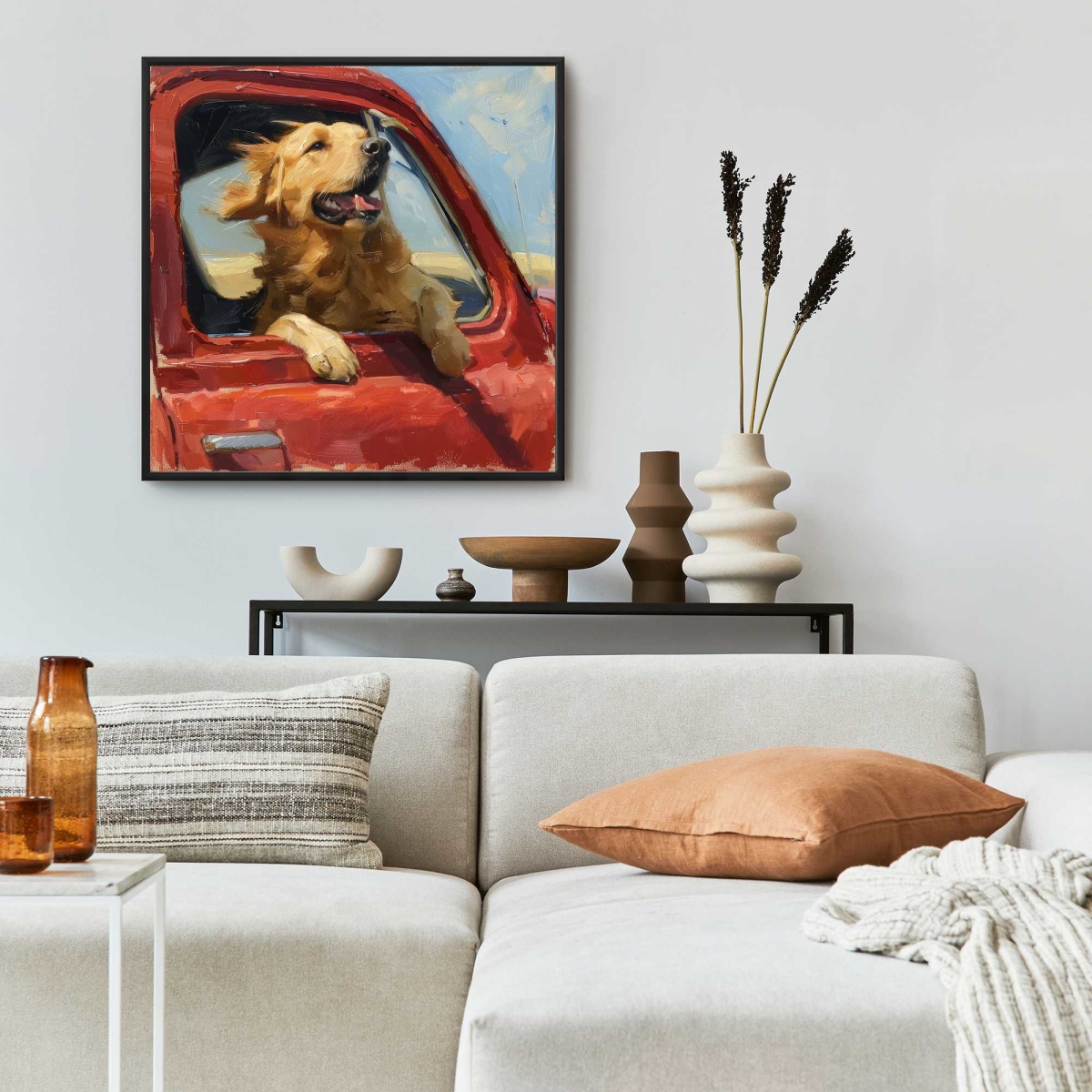 C1FC24247IHP2J 24 x 24 in. Feel The Wind - Turquoise Framed Canvas for Home Decor